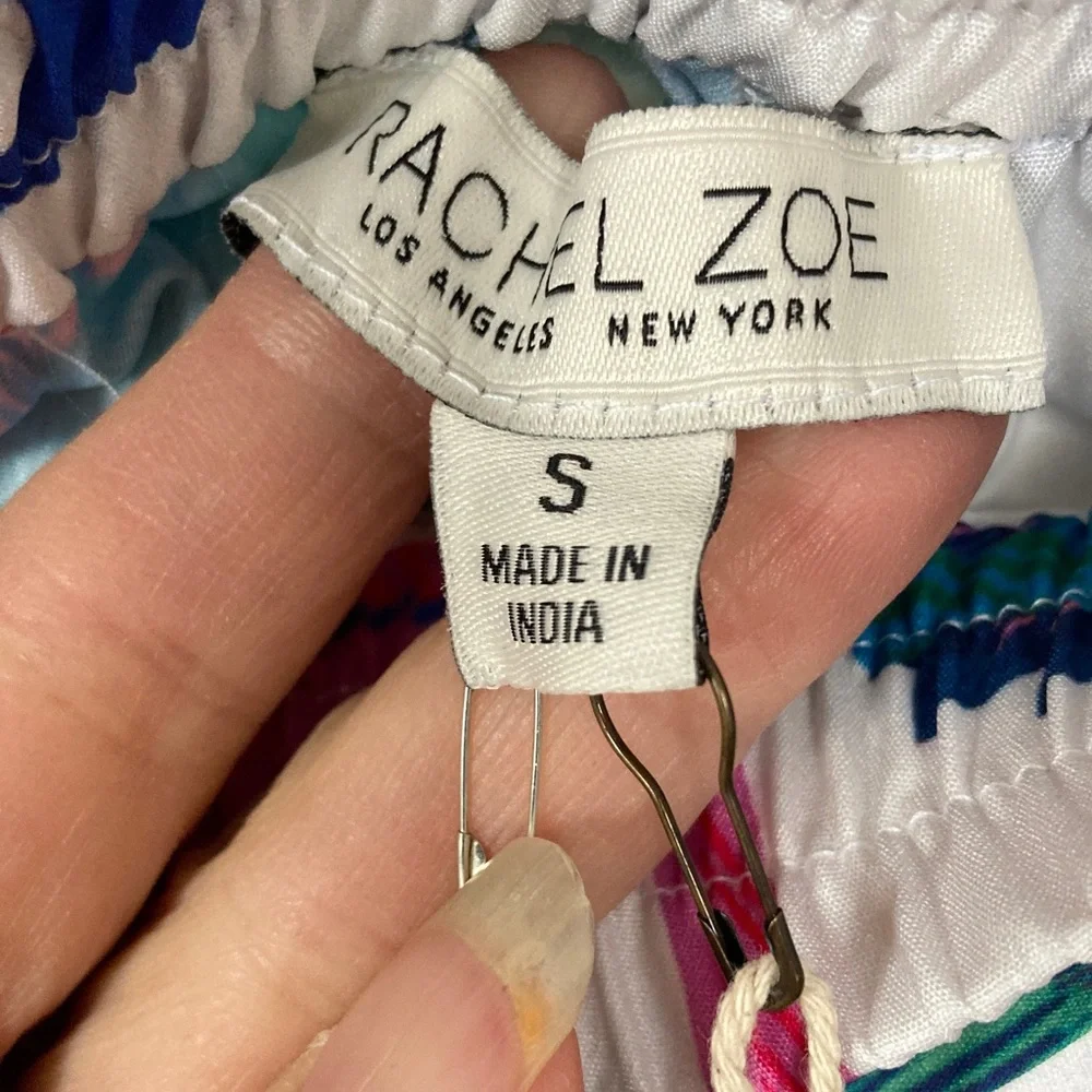 Rachel Zoe Floral Wide Leg Pants in Pink, Blue, and Green - Picture 7 of 11